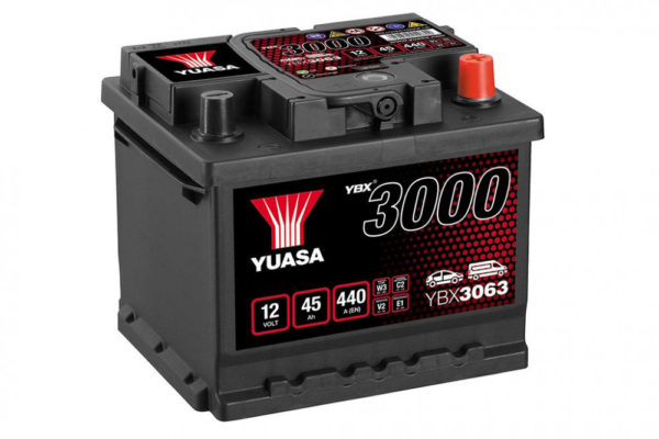 Yuasa YBX 3000 - 12V 45Ah - autó akkumulátor - jobb+